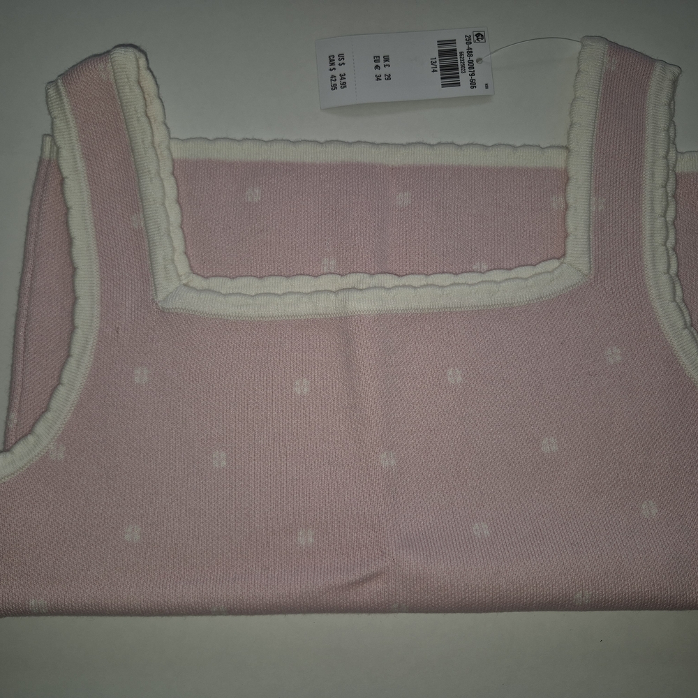 Abercrombie Kids Pink and White Tank Top